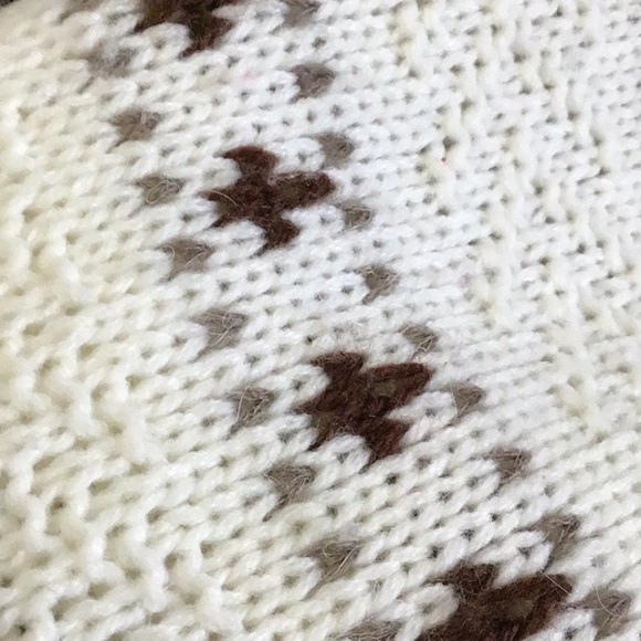 𝅺vintage cream striped sweater large grandma style cottagecore - Picture 10 of 10